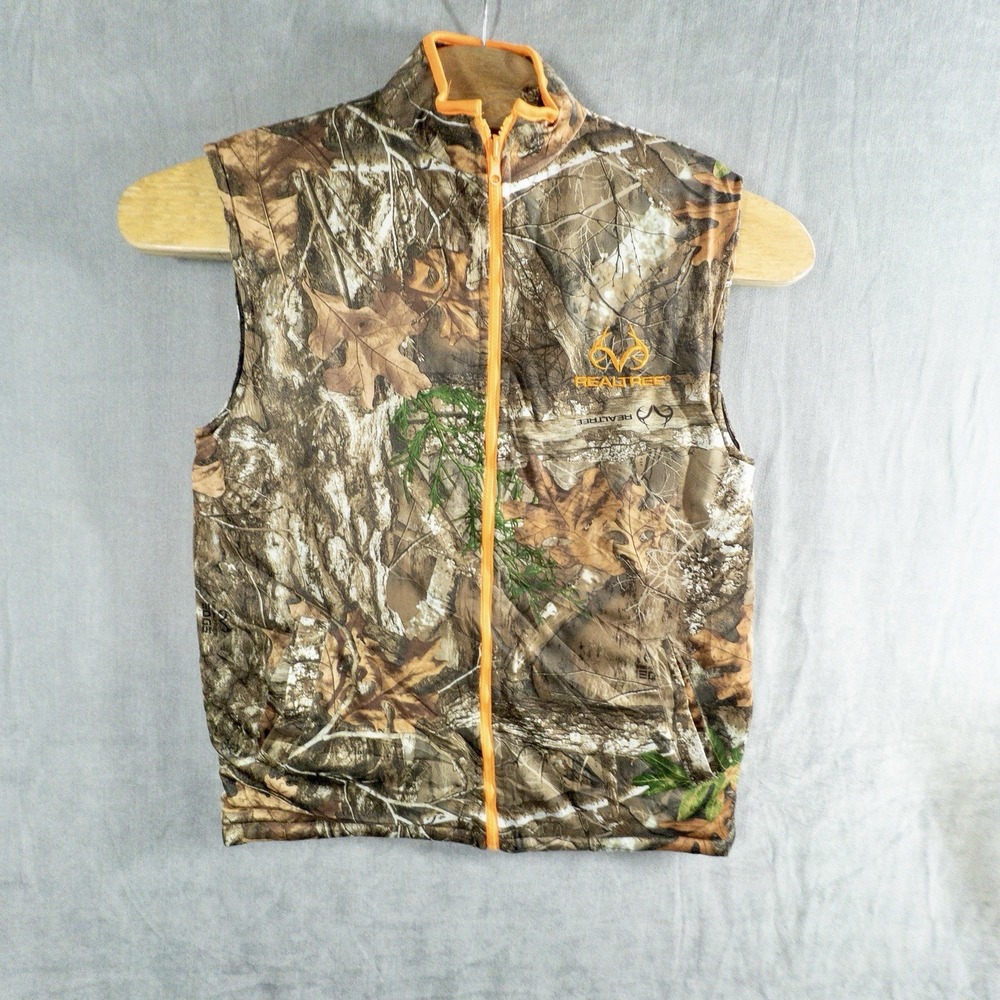 RealTree Edge Full Zip Camo Hunting Vest Reversable Black and Camo‎ Mens Medium